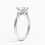 Petite Fleur Three Stone Diamond Ring Platinum Radiant Engagement Ring