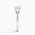 Luxe Opera Three Stone Diamond Ring Platinum Cushion Engagement Ring