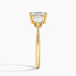Luxe Opera Three Stone Diamond Ring Yellow Gold 18k Emerald Engagement Ring