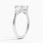 Luxe Opera Three Stone Diamond Ring Platinum Marquise Engagement Ring