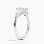 Luxe Opera Three Stone Diamond Ring Platinum Oval Engagement Ring