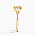 Luxe Opera Three Stone Diamond Ring Yellow Gold 18k Oval Engagement Ring