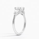 Luxe Opera Three Stone Diamond Ring Platinum Princess Engagement Ring