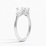 Luxe Opera Three Stone Diamond Ring Platinum Radiant Engagement Ring
