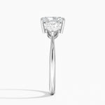 Luxe Opera Three Stone Diamond Ring Platinum Radiant Engagement Ring