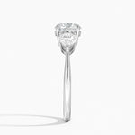 Luxe Opera Three Stone Diamond Ring Platinum Round Engagement Ring