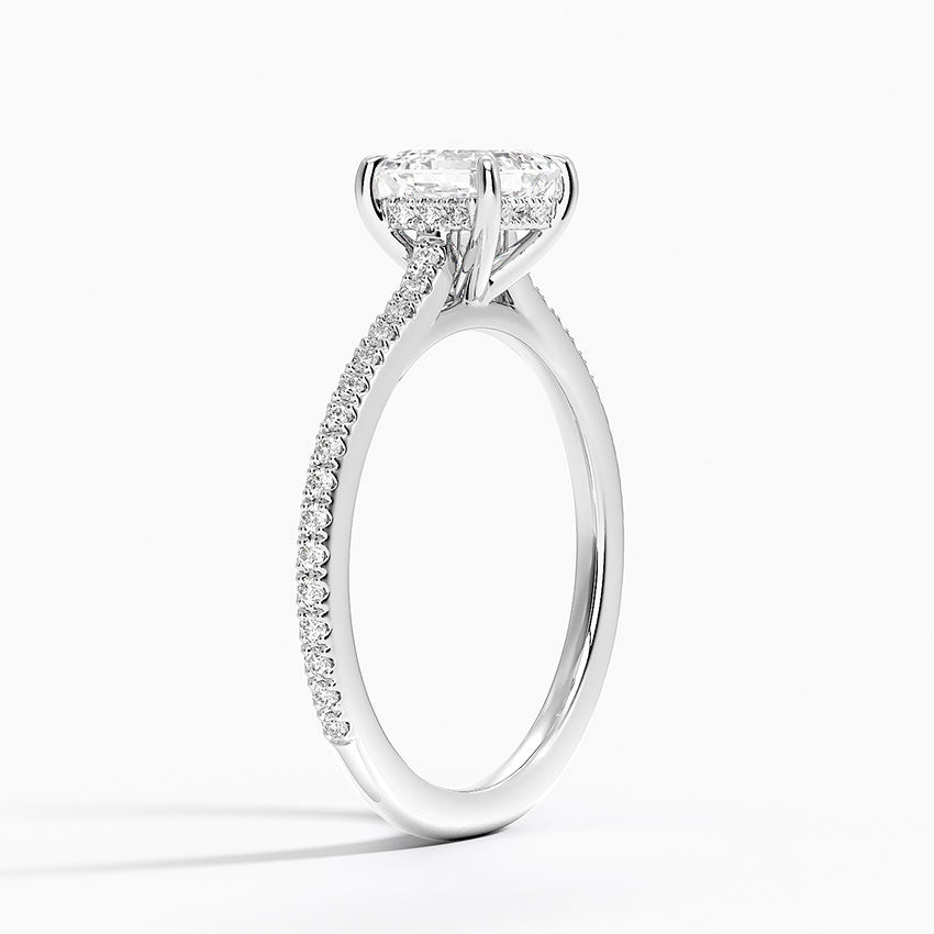 Luxe Lissome Diamond Ring (1/5 ct. tw.) Platinum Asscher Engagement Ring