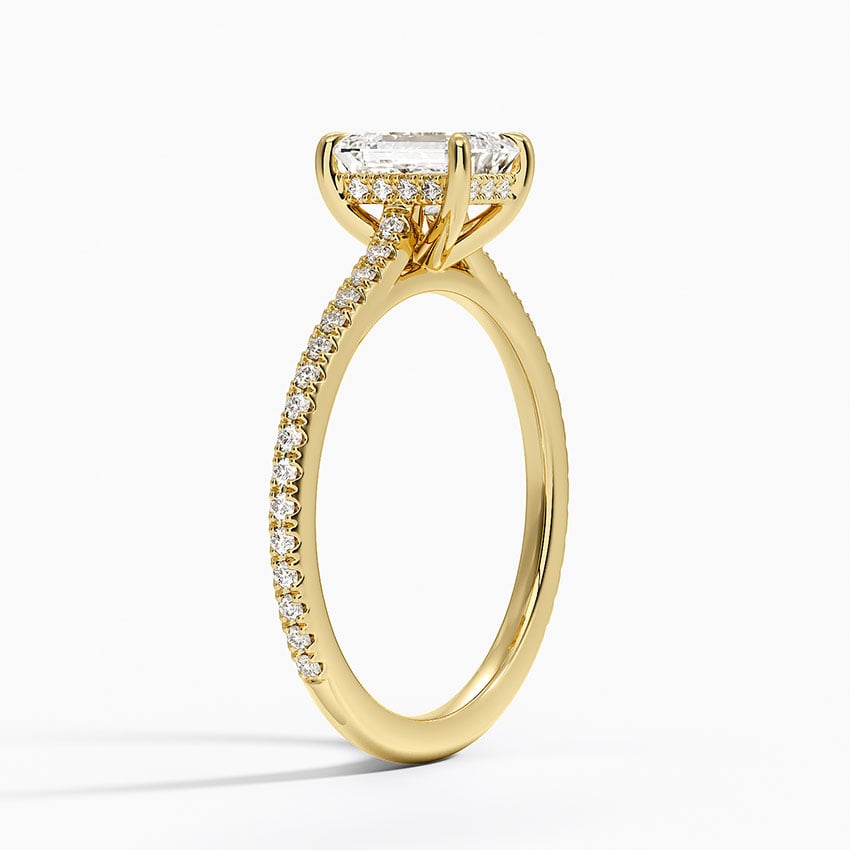 Luxe Lissome Diamond Ring (1/5 ct. tw.) Yellow Gold 18k Emerald Engagement Ring