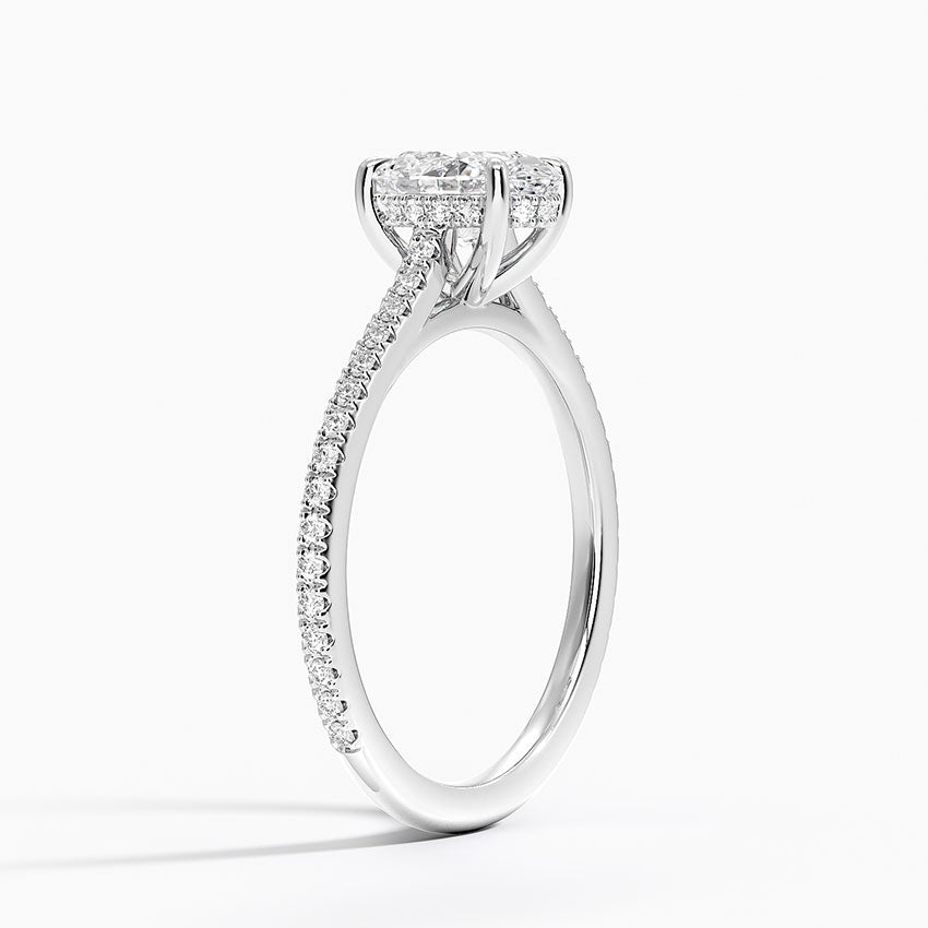 Luxe Lissome Diamond Ring (1/5 ct. tw.) Platinum Oval Engagement Ring