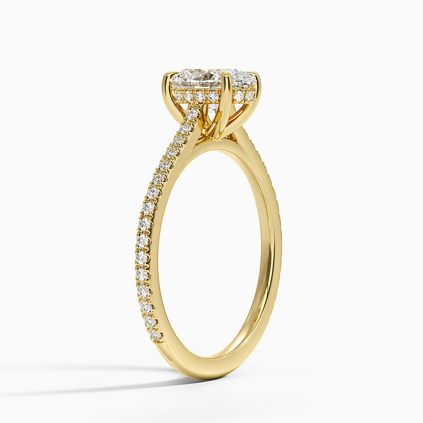 Luxe Lissome Diamond Ring (1/5 ct. tw.) Yellow Gold 18k Oval Engagement Ring