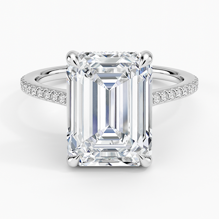Luxe Lissome Diamond Ring (1/5 ct. tw.) Platinum Emerald Engagement Ring