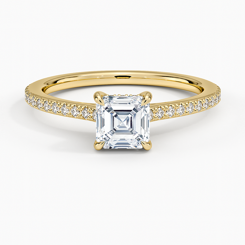 Luxe Lissome Diamond Ring (1/5 ct. tw.) Yellow Gold 18k Asscher Engagement Ring
