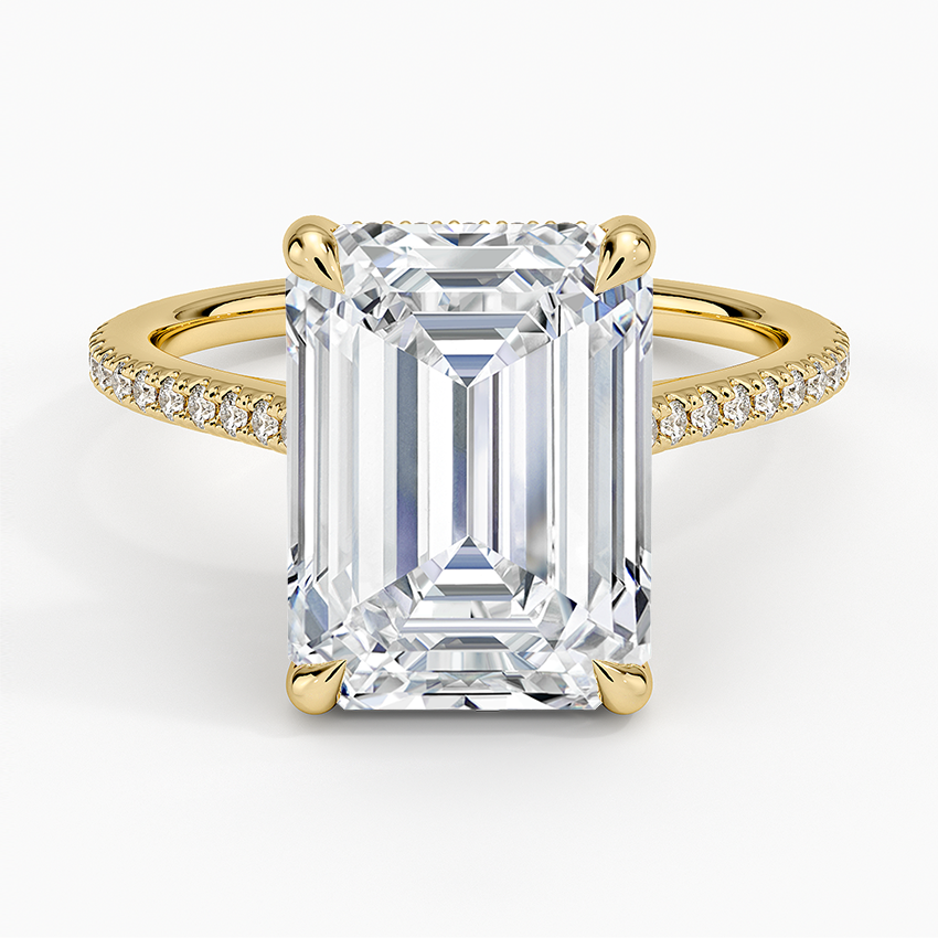 Luxe Lissome Diamond Ring (1/5 ct. tw.) Yellow Gold 18k Emerald Engagement Ring
