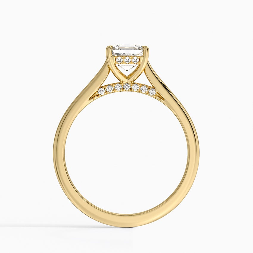 Dawn 1.5mm Diamond Ring Yellow Gold 18k Asscher Engagement Ring
