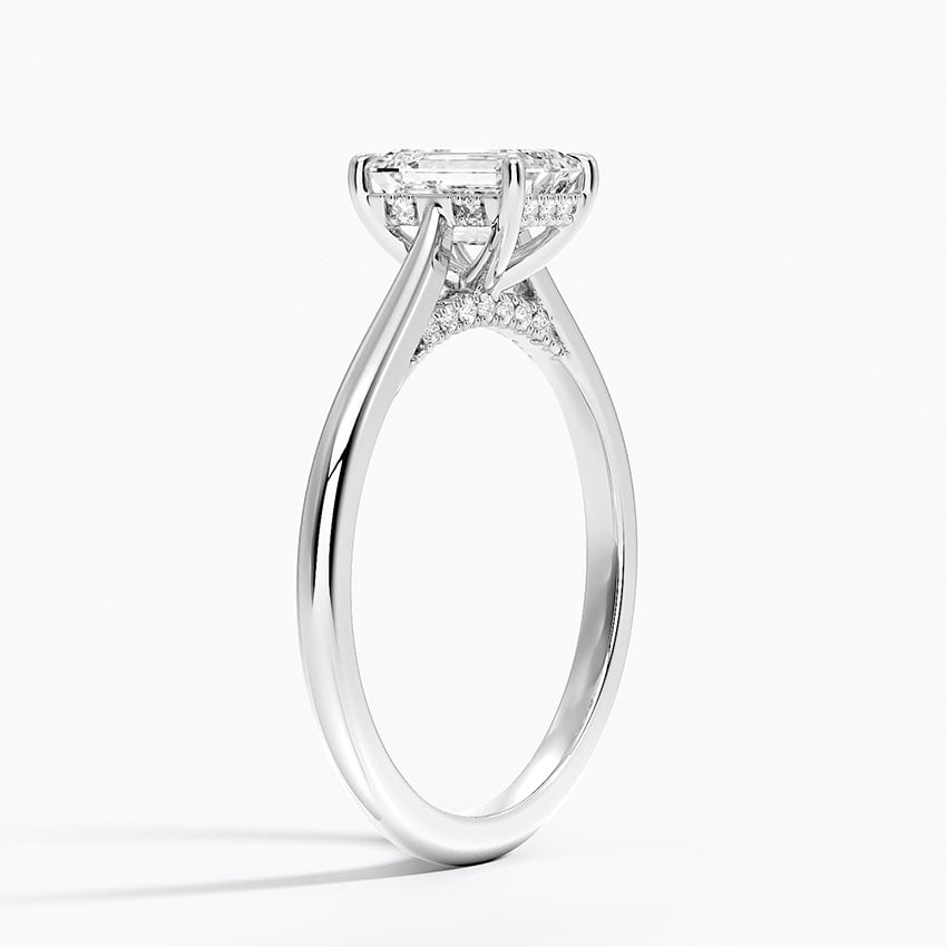 Dawn 1.5mm Diamond Ring Platinum Emerald Engagement Ring