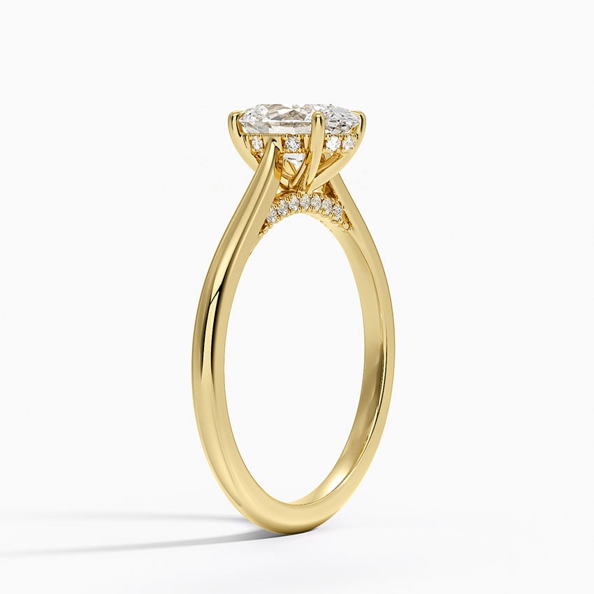 Dawn 1.5mm Diamond Ring Yellow Gold 18k Oval Engagement Ring