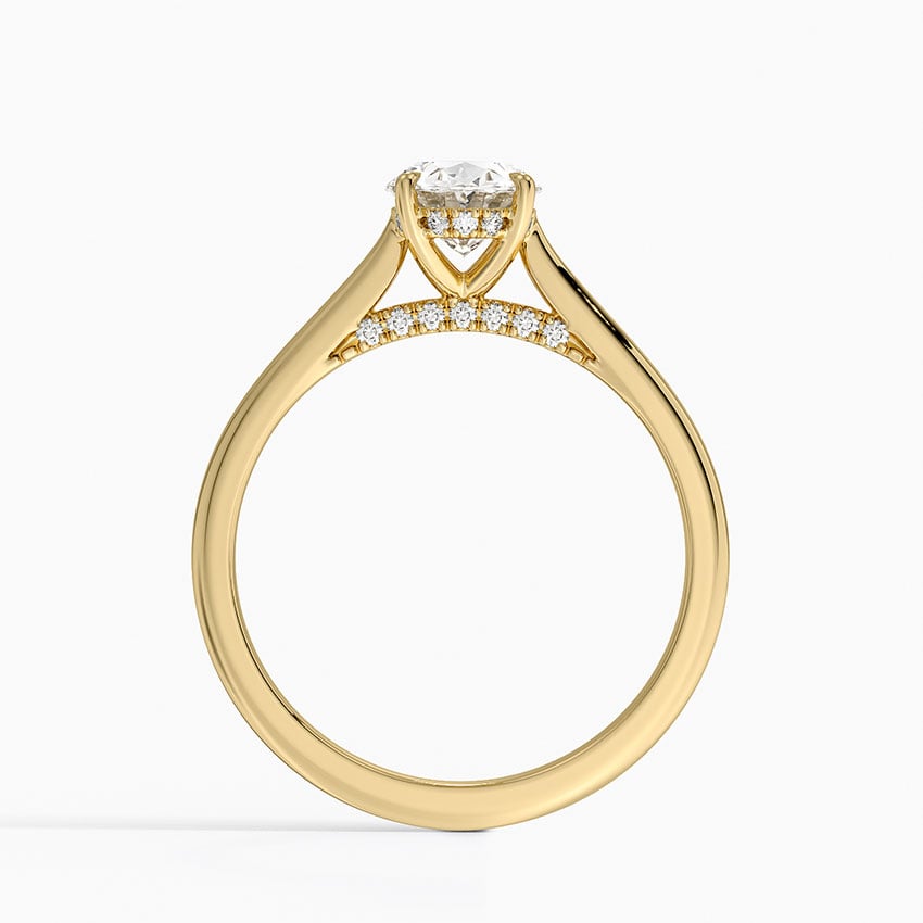 Dawn 1.5mm Diamond Ring Yellow Gold 18k Oval Engagement Ring