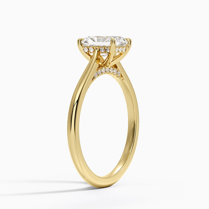Dawn 1.5mm Diamond Ring Yellow Gold 18k Radiant Engagement Ring