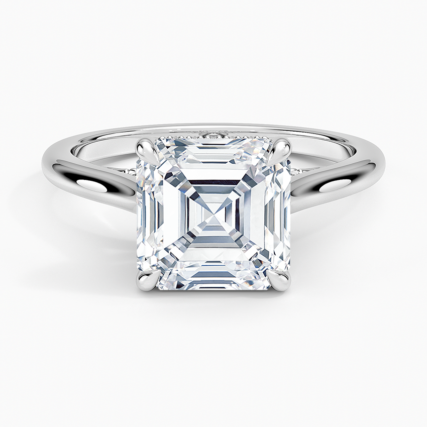 Dawn 1.5mm Diamond Ring Platinum Asscher Engagement Ring