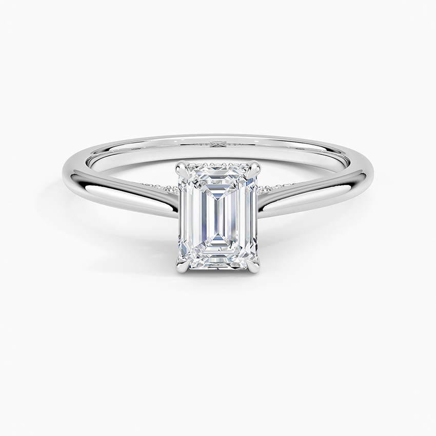 Dawn 1.5mm Diamond Ring Platinum Emerald Engagement Ring