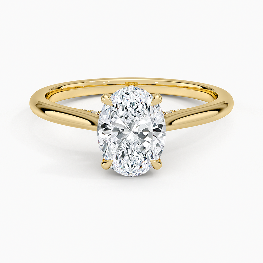 Dawn 1.5mm Diamond Ring Yellow Gold 18k Oval Engagement Ring