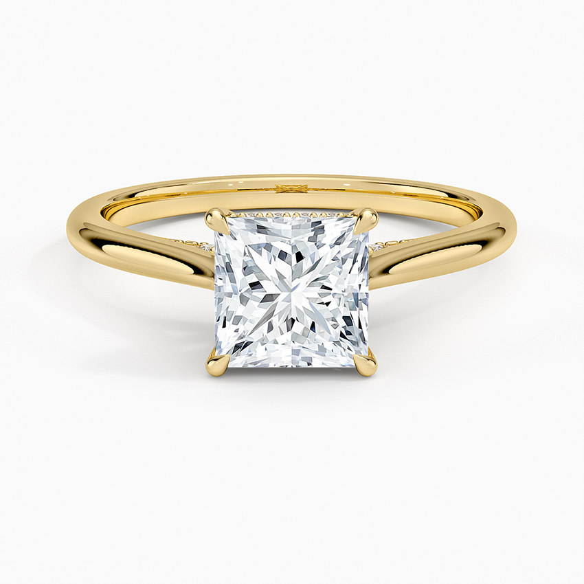 Dawn 1.5mm Diamond Ring Yellow Gold 18k Princess Engagement Ring