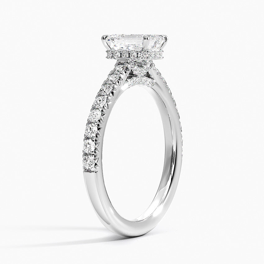 Chantal Diamond Ring Platinum Emerald Engagement Ring