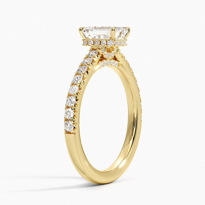 Chantal Diamond Ring Yellow Gold 18k Emerald Engagement Ring