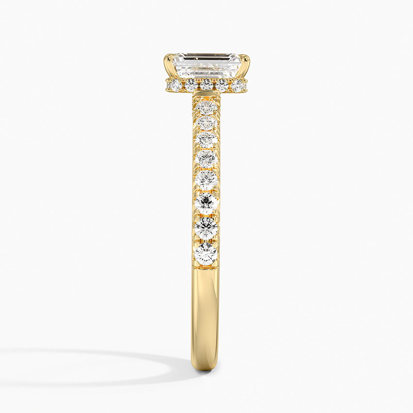 Chantal Diamond Ring Yellow Gold 18k Emerald Engagement Ring