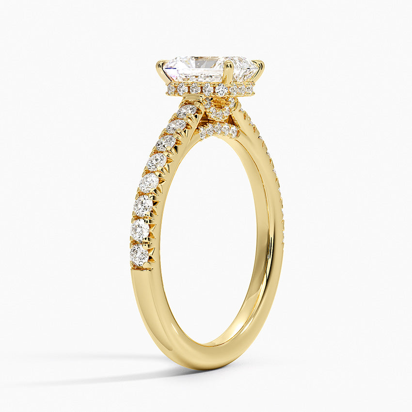 Chantal Diamond Ring Yellow Gold 18k Radiant Engagement Ring