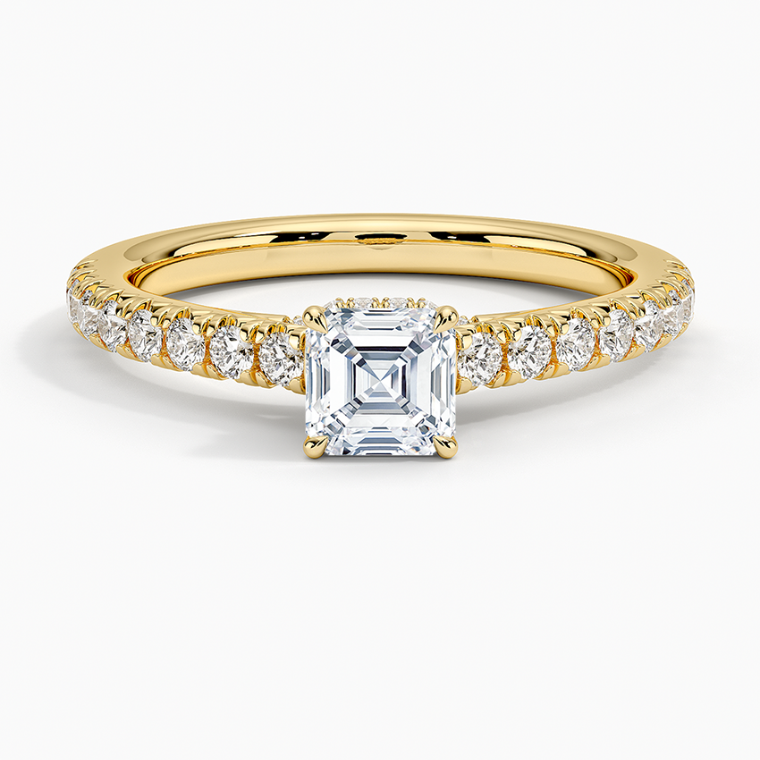 Chantal Diamond Ring Yellow Gold 18k Asscher Engagement Ring