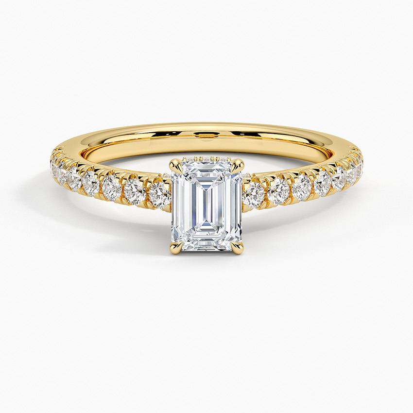 Chantal Diamond Ring Yellow Gold 18k Emerald Engagement Ring