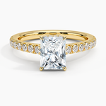 Chantal Diamond Ring Yellow Gold 18k Radiant Engagement Ring