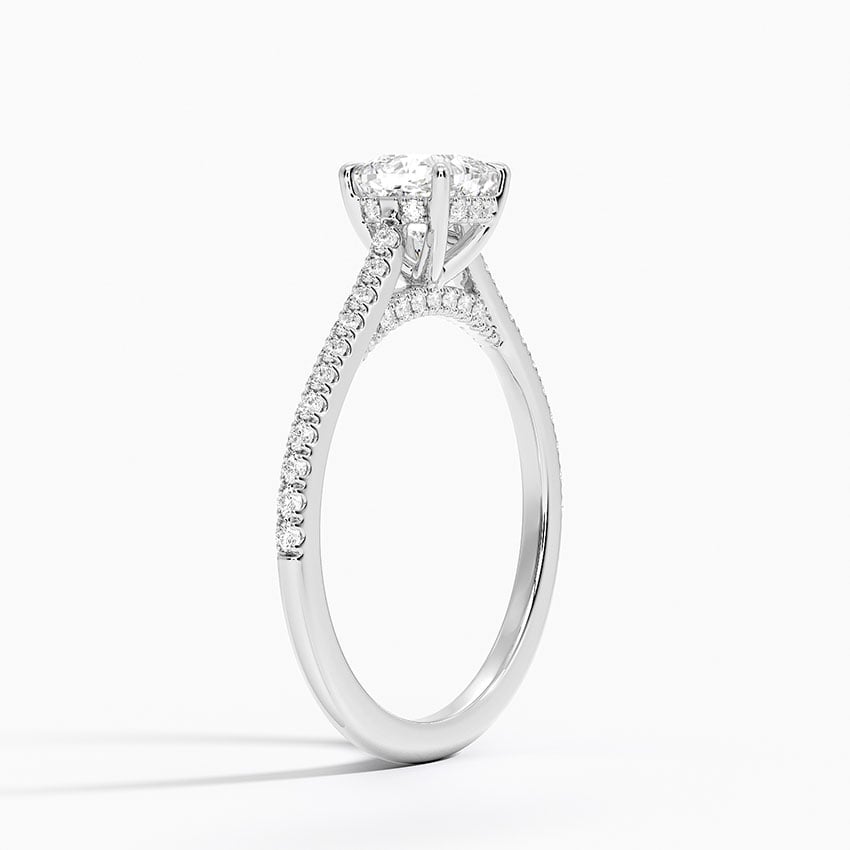 Luxe Dawn Diamond Ring Platinum Cushion Engagement Ring
