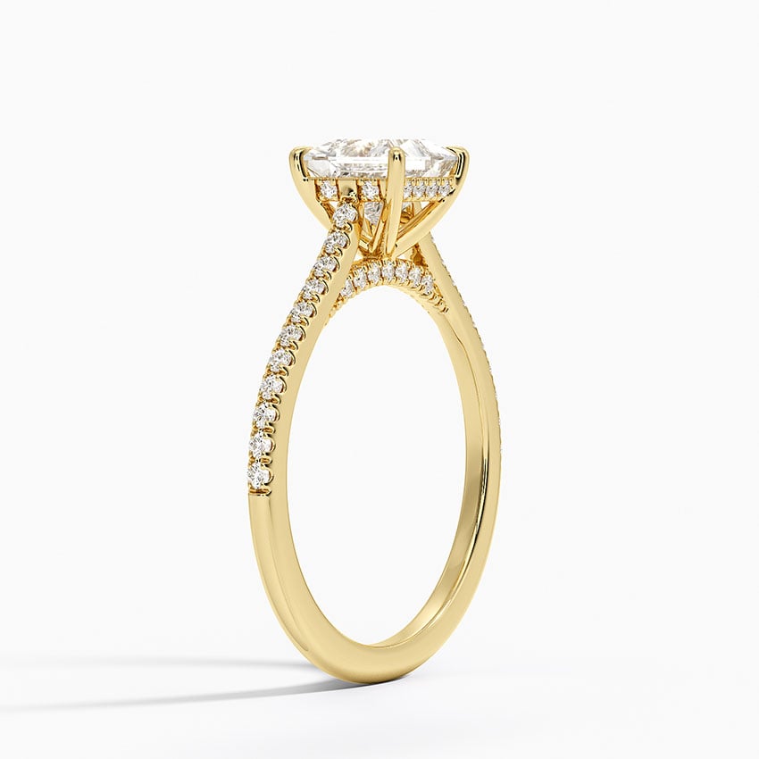Luxe Dawn Diamond Ring Yellow Gold 18k Princess Engagement Ring