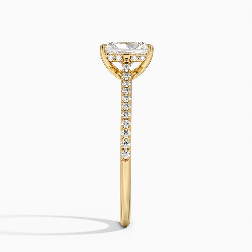 Luxe Dawn Diamond Ring Yellow Gold 18k Radiant Engagement Ring