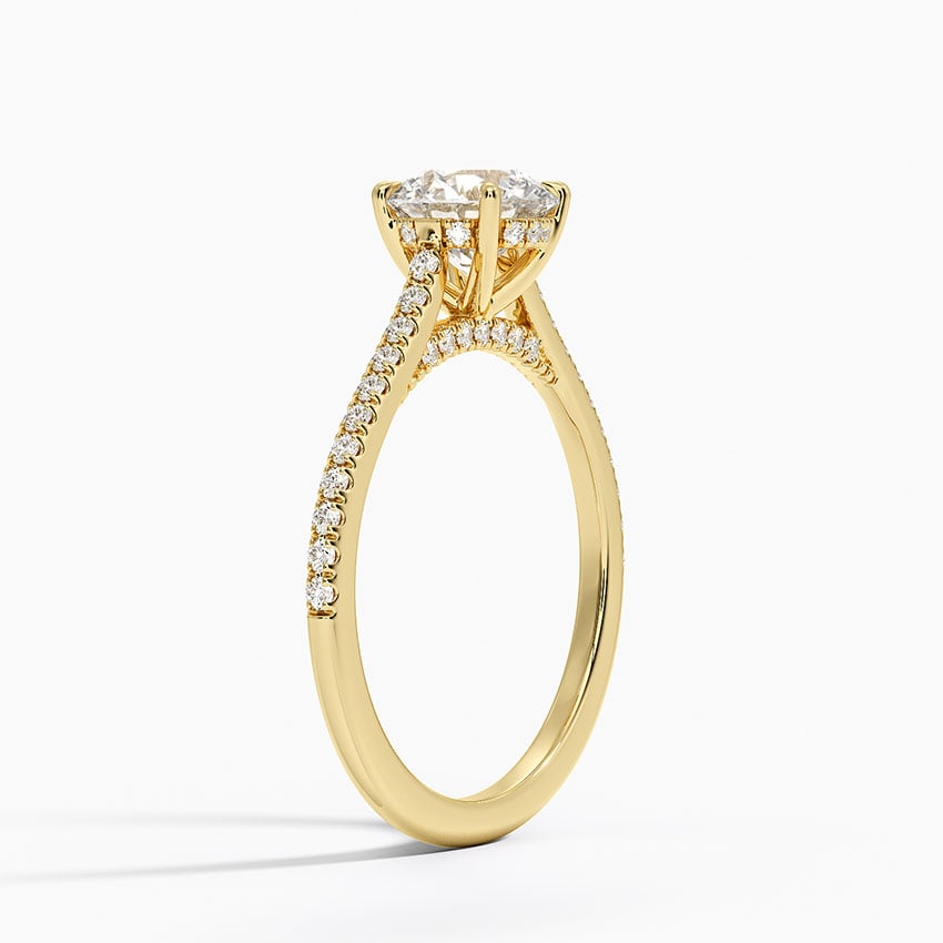 Luxe Dawn Diamond Ring Yellow Gold 18k Round Engagement Ring