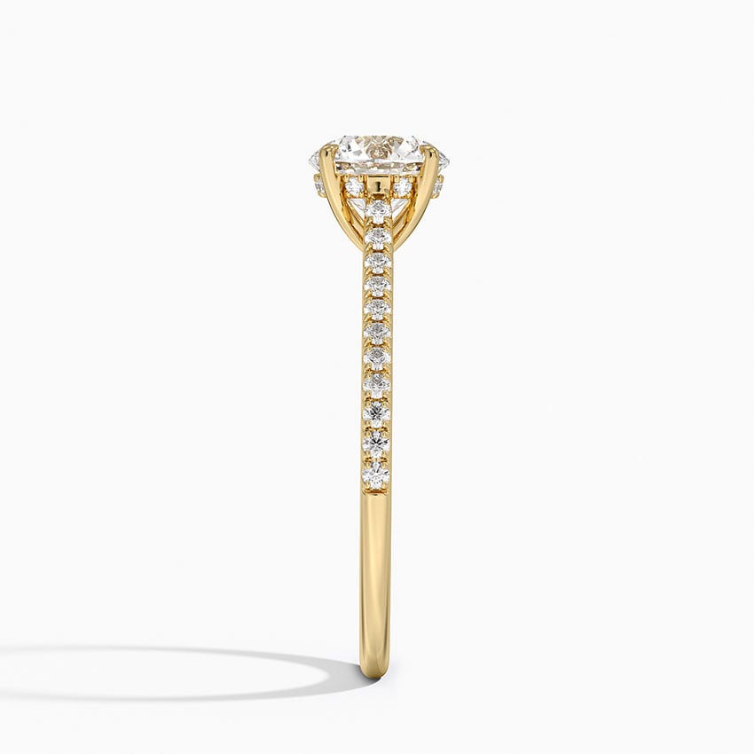 Luxe Dawn Diamond Ring Yellow Gold 18k Round Engagement Ring