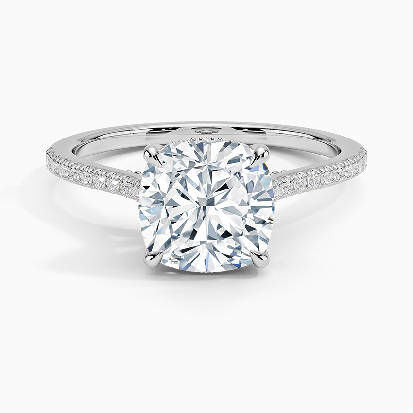Luxe Dawn Diamond Ring Platinum Cushion Engagement Ring