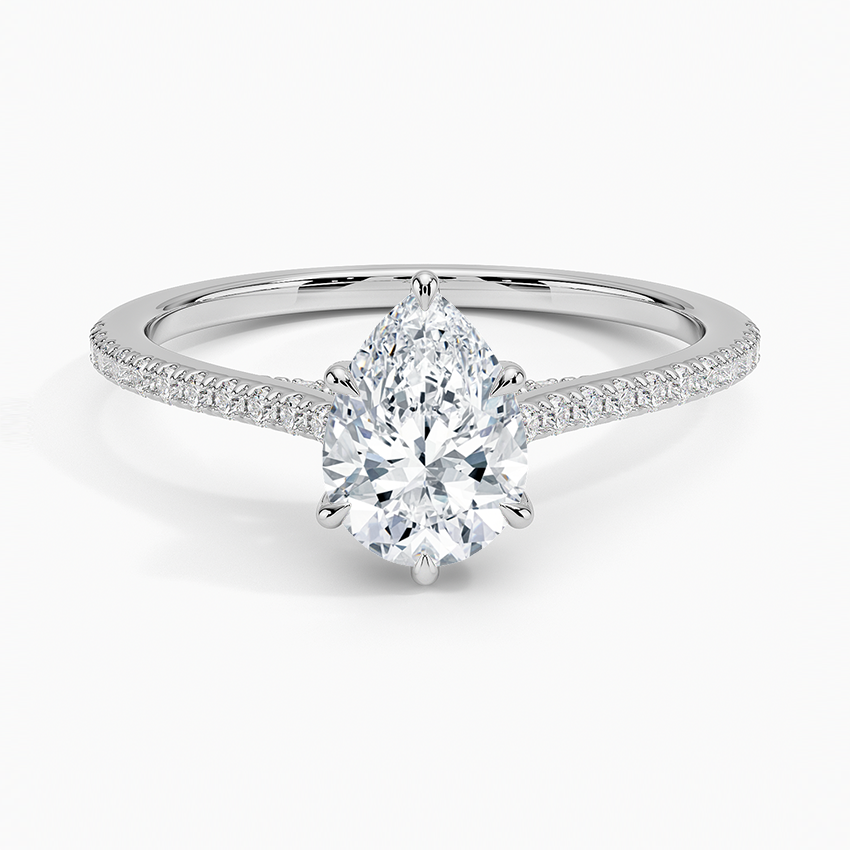 Luxe Dawn Diamond Ring Platinum Pear Engagement Ring