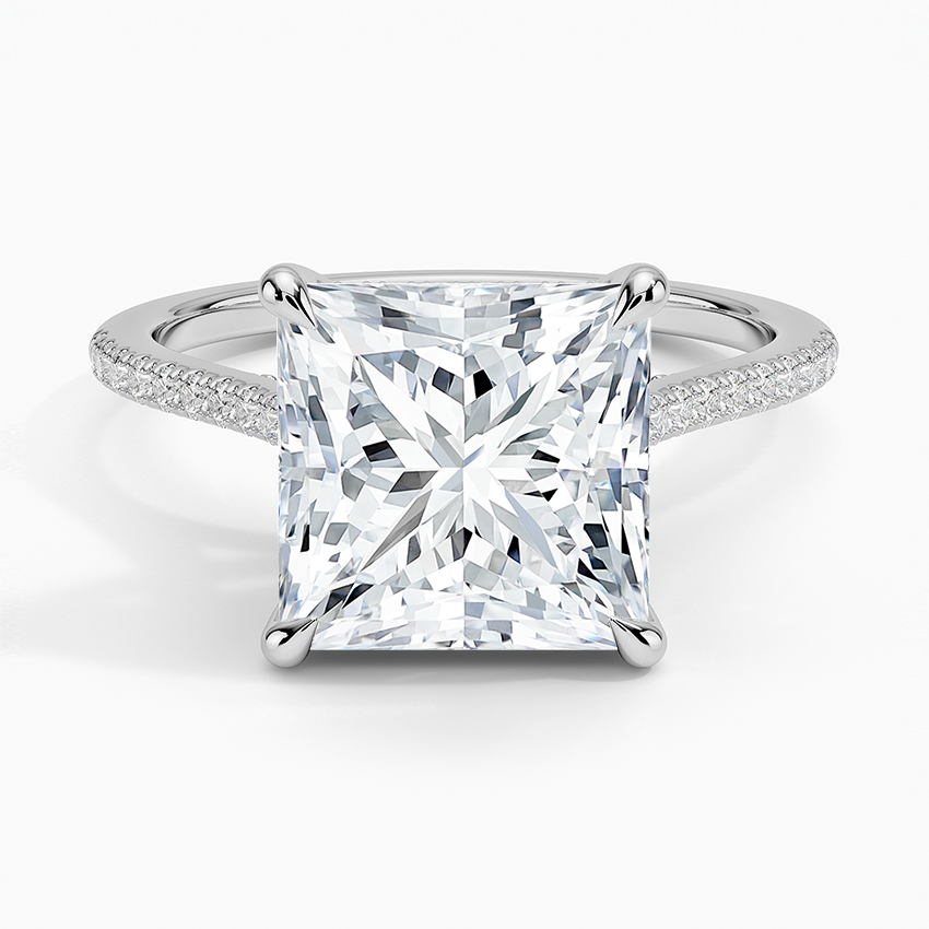 Luxe Dawn Diamond Ring Platinum Princess Engagement Ring