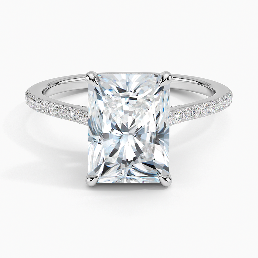Luxe Dawn Diamond Ring Platinum Radiant Engagement Ring