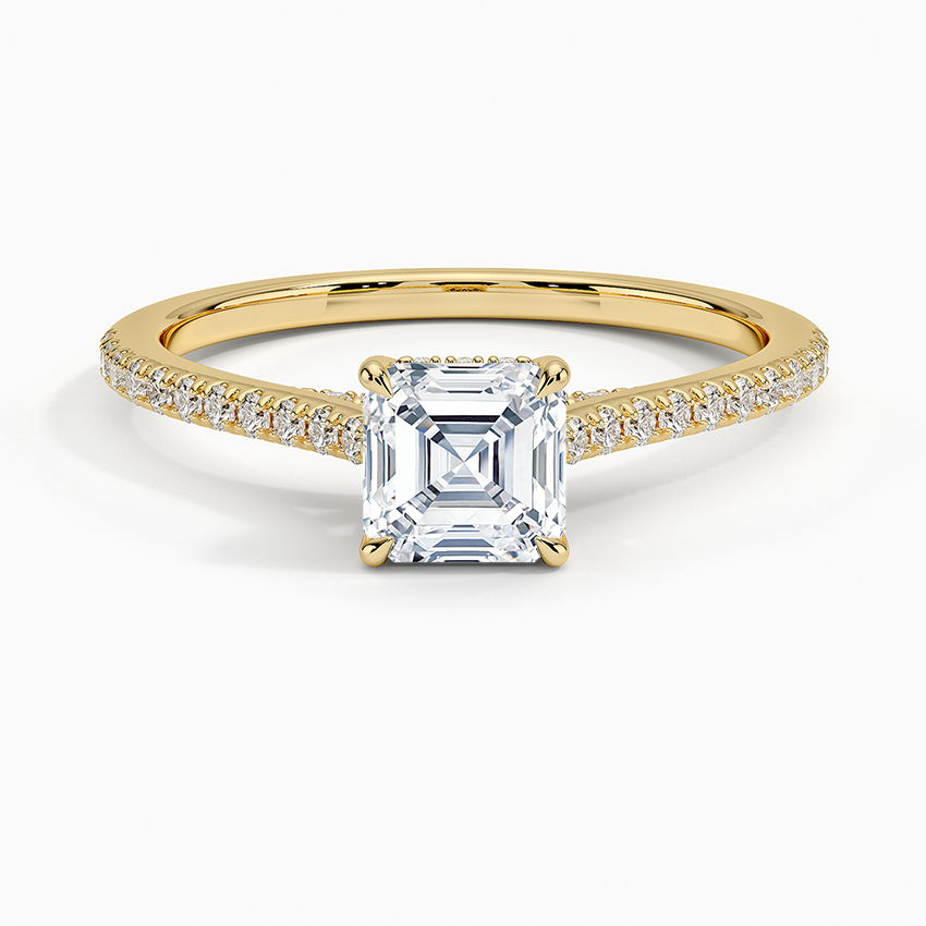 Luxe Dawn Diamond Ring Yellow Gold 18k Asscher Engagement Ring