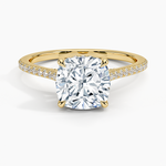 Luxe Dawn Diamond Ring Yellow Gold 18k Cushion Engagement Ring