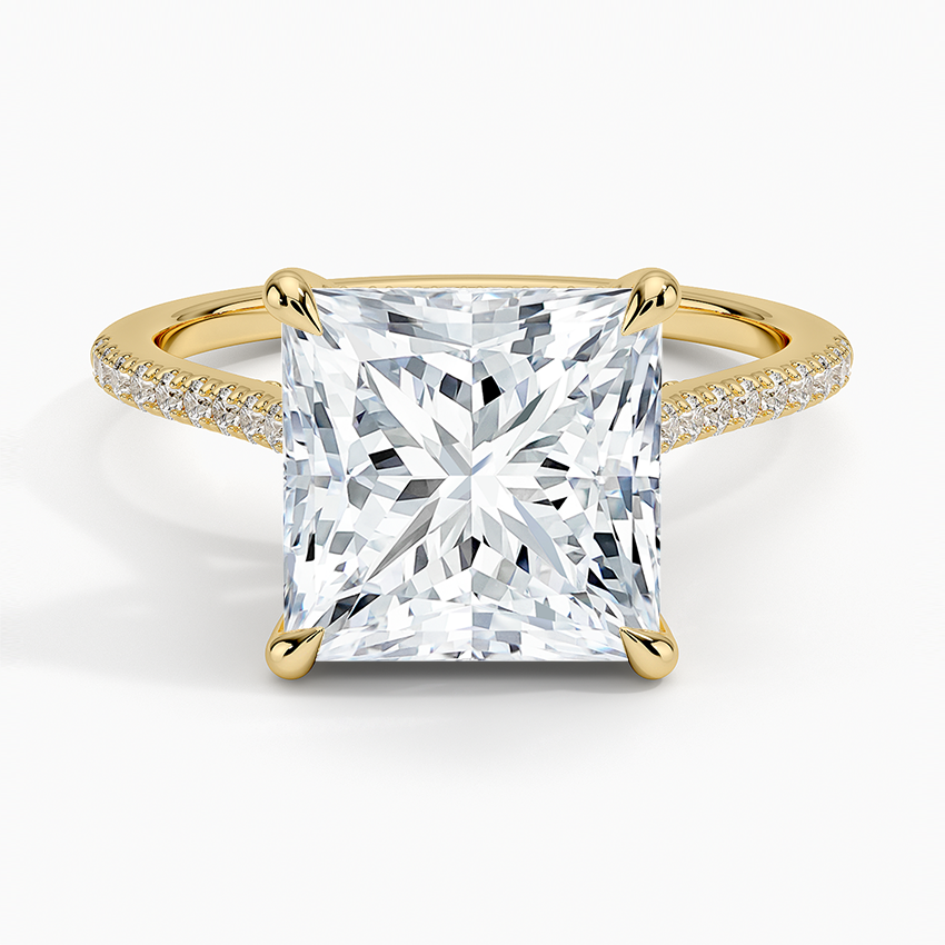 Luxe Dawn Diamond Ring Yellow Gold 18k Princess Engagement Ring