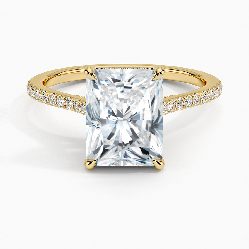 Luxe Dawn Diamond Ring Yellow Gold 18k Radiant Engagement Ring