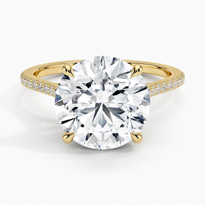 Luxe Dawn Diamond Ring Yellow Gold 18k Round Engagement Ring