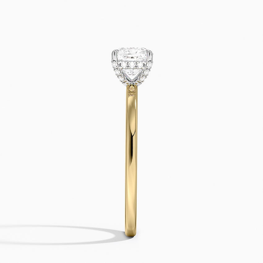 Mixed Metal Lumiere Diamond Ring Yellow Gold 18k Cushion Engagement Ring