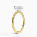Mixed Metal Lumiere Diamond Ring Yellow Gold 18k Emerald Engagement Ring