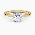 Mixed Metal Lumiere Diamond Ring White Gold 18k Asscher Engagement Ring